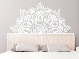 Half Mandala Wall Decals Headboard Vinyl Sticker Art Boho Bohemian Yoga Namaste Yoga Studio Decal For Bedroom Home Decor Room Ms782 Tete De Lit Autocollant Mandala Mural Stickers Tete De Lit