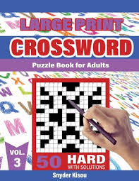 Crossword puzzle books large print. Crossword Puzzle Book For Adult Volume 3 Large Print 50 Hard Puzzles Book Crosswords Activity With Solutions Paperback Brain Lair Books