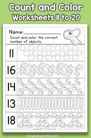 Search through 52646 colorings, dot to dots, tutorials and silhouettes. Count And Color Worksheets 11 To 20 Color Worksheets Counting To 20 Kids Math Worksheets