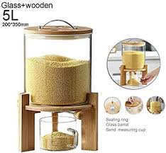 Amazon Com Aprilhp Cereal Storage Container 5l Aroma Rice Dispenser Glass Containers For F Cereal Storage Airtight Food Storage Food Storage Container Set
