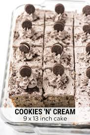 Cookies And Cream 9x13 Inch Cake The First Year Cookies And Cream Cake Sheet Cake Recipes Oreo Cake Recipes
