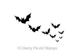 Small Flock Of Bats Cling Stamp For Acrylic Block By Cherry Etsy In 2021 Bat Silhouette Bat Tattoo Pies Art