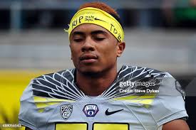 Running back Thomas Tyner of the Oregon Ducks celebrates with wide... News  Photo