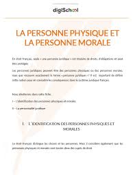 Personne Physique Et Personne Morale Cours De Droit Gratuit 1ere Stmg Cours De Droit Faculte De Droit Etudiants En Droit