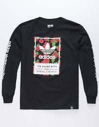 Adidas Classic Print Rose Boys T Shirt Black 329494100 Boys T Shirts Adidas Classic Black Long Sleeve Shirt