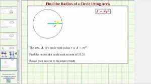 Ex Find The Radius Of A Circle Given The Area Youtube