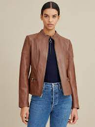 Leather Jacket With Side Stitching Wilsons Leather Leather Jacket Leather Jackets Women Celebrities Leather Jacket