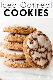 These Iced Oatmeal Cookies Are A Delicious Cookie Treat That Will Bring You A Delicious Chewy Crunch And Swe Iced Oatmeal Cookies Yummy Cookies Oatmeal Cookies