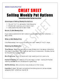 What is selling a put. Selling Weekly Options Cheat Sheet Put Option Option Finance