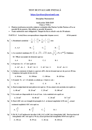 Evaluare matematica clasa a 4 a. Test Initial Matematica Clasa A 8 A Cu Rezolvare Barem An Scolar 2018 2019 Jitaruionelblog Pregatire Bac Si Evaluarea Nationala 2021 La Matematica Si Alte Materii Materiale Lectii Formule Exercitii Rezolvate Matematica Gimnaziu