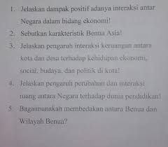 Pengaruh interaksi antar ruang di bidang ekonomi dan sosial budaya adalah sebagai berikut. Pengaruh Perubahan Dan Interaksi Ruang Antarnegara Terhadap Kehidupan Budaya Pigura