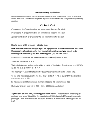 Answers in as fast as 15. What Does The Hardy Weinberg Equation Represent