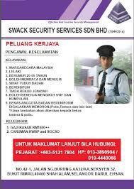 1 security has a full corporate structure and management team. Swack Security Services Sdn Bhd Pengambilan Terbuka July 2021
