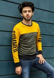haki sweatshirt kollari baskili 2822 erkek tisort erkek sweatshirt koltuklar