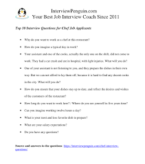 Reflection on my first interview. Top 10 Interview Questions For Chefs Ace Your Job Interview