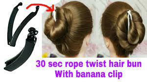 Wedding Rope Twist Hair Bun With Banana Clip For Function Stylopedia Youtube Banana Clip Hairstyles Banana Clip Hair Twist Bun