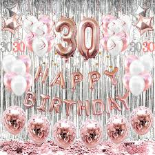 Shop for hanging 30th birthday decorations, cutout decorations, table decorations, and more. Hapycity 30th Birthday Decorations Balloons 55pack Rose Gold 30 Balloons Number Happy 30 Party Supplies For Her Perfect For Birthday Party Buy Online In Belize At Belize Desertcart Com Productid 177161809