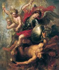 Originally stemming from a son of the personified dawn, the goddess aurora, in roman mythology, the entity's name was su. St Michael Expelling Lucifer And The Rebel Angels Rubens Peter Paul Workshop Of Museo Nacional Thyssen Bornemisza