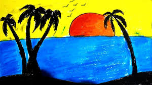 High quality beach children inspired art prints by independent artists and designers from around the world. Easy Scenery For Kids How To Draw Sea Beach Scenery Step By Step Oil Pastel Drawings Easy Drawing Scenery Under The Sea Drawings