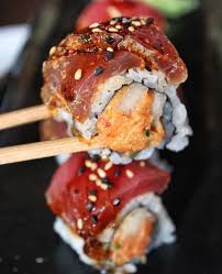 Spicy Tuna 2 Ways In This Hellfire Uramaki Sushi Food Foodporn Japanese Japan Dinner Sashimi Yummy Foodie Lunch Yum Food Sushi Recipes Recipes