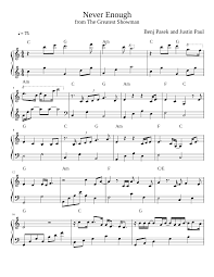 Print And Download In Pdf Or Midi Never Enough From The Greatest Showman Benj Pasek And Justin Clarinet Sheet Music Viola Sheet Music Piano Songs Sheet Music