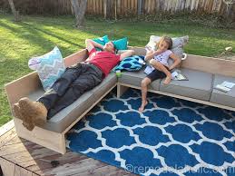 Make your own sectional for a fraction of the cost it would be for a new set. Plywood Pretty Diy Outdoor Sectional Sofa Tutorial Building Plan Sectional Patio Furniture Patio Sectional Diy Diy Outdoor