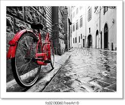 Black And White Bike Color Freeart Fa32130060 Photo Canvas Art Red Bike Bike Print