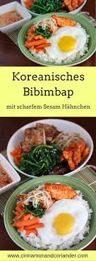 Bibimbap Reis Bowl Mit Sesam Hahnchen Gesundes Soulfood Aus Korea Bibimbap Der Beliebte Koreanische Reis Bowl I Bibimbap Koreanisches Essen Sesam Hahnchen