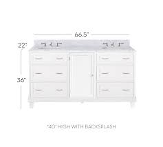 Get free shipping on qualified 66 inch vanities bathroom vanities or buy online pick up in store today in the bath department. Custom Classic 65 5 Double Sink Vanity With Drawers Pottery Barn