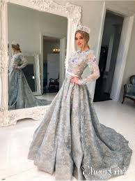 Long Sleeve Grey Lace Graduation Dresses For Junior Beaded Long Evening Prom Dress Apd3433 Prom Dresses Long With Sleeves Prom Dresses With Sleeves Junior Graduation Dresses