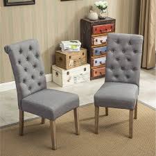Roundhill Furniture Habit Solid Wood Tufted Parsons Dining Chair Tan Set Of 2 Walmart Com Parsons Dining Chairs Dining Chairs Upholstered Dining Chairs