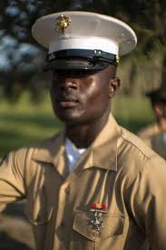 Pfc. Omane R. Edwards, honor graduate for Platoon 1066,
