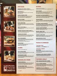 Cinemark Movie Bistro Menu Around Foco