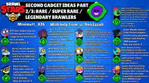 Shelly dashes ahead, skipping a few unnecessary steps! Second Gadget Ideas Rare Super Rare And Legendary Brawlers Brawlstars