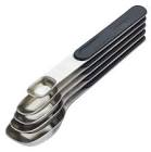 Stainless Steel Measuring Spoons Set with Magnetic Handle, 5-pc Paderno