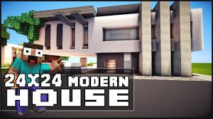 Many modern houses seem to deliberately go out of their way not to be symmetrical, challenging the viewer with their lopsided designs. Minecraft House Tutorial 24x24 Modern House Youtube