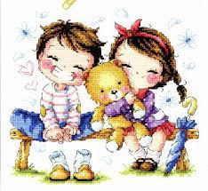 Brother and sister cross stitch. 14ct 2 Strands Counted Cross Stitch Kit Brother And Sister Needlework Cr1128 Kit Instructions Kit Rckit Gloss Aliexpress
