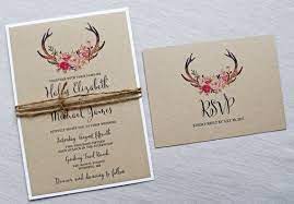 The Hunt Is Over Wedding Invitations Rustic Country Antler Wedding Invitations Country Wedding Invitations