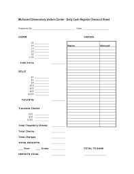 Daily cash sheet gives you an ample view of the cash and cash transactions through out the day. Cash Register Till Balance Shift Sheet In Outlate Google Balance Sheet Template Balance Sheet Reconciliation Report Template