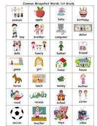 1st Grade In One Year Misspelled Words English Activities For Kids Phonics Kindergarten