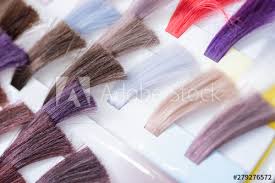 Hair Color Chart Palette Of Dyed Shiny Hair Samples