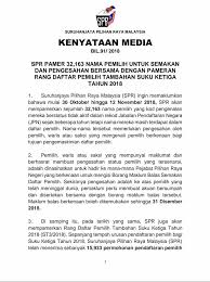 Semakan daftar pemilih 2018, semakan daftar mengundi pilihanraya online dan sms, daftar pemilih, cara semak lokasi mengundi pada pru untuk makluman, tarikh rasmi pilihanraya umum ke 14 (pru14) adalah pada hari rabu, 9 mei 2018 yang merupakan cuti umum tambahan bagi pemilih. Suruhanjaya Suruhanjaya Pilihan Raya Malaysia Spr Facebook