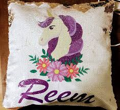 Would you like to know how to translate pillow to arabic? Amazon Com Custom Unicorn Sequin Pillow Arabic Personalised Sequin Cushions Islamic Kids Gift Islamic Gift Arabic Gifts Eid Gift Living Room Handmade