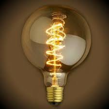 Vintage Globe 40 Watt Light Bulb G30 Spiral Filament Nostalgicbulbs Com