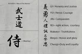 The Seven Virtues Of Bushido The Way Of The Warrior BushidÅ Literally Military Scholar Road Is A Japanese Wor Japanese Words Bushido Martial Arts Quotes