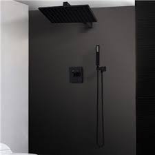 Regendusche Set Unterputz Mit Kopfbrause In Schwarz Regendusche Dusche Armaturen Bad