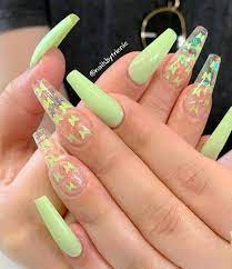 If you are someone who loves bright colours then this design is apt for you. Nail Art Long Square Acrylic Nails Purple Acrylic Nails Butterfly Nail Art