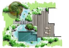 Bassin De Baignade Par David Mourre Plans De Paysages Dessin Jardin Plan Jardin