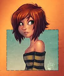 Cartoon female characters with short hair. Short Hair N Stripes By Luigil By Artmunki On Deviantart Cartoon Art Character Art Drawing People
