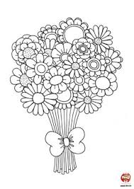 Le Bouquet De Fleurs De La Saint Valentin Coloriages Vie Quotidienne Coloriage Coloriage Coeur Bouquet De Fleurs